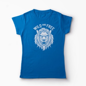 Tricou Leu Wild and Free - Femei-Albastru Regal